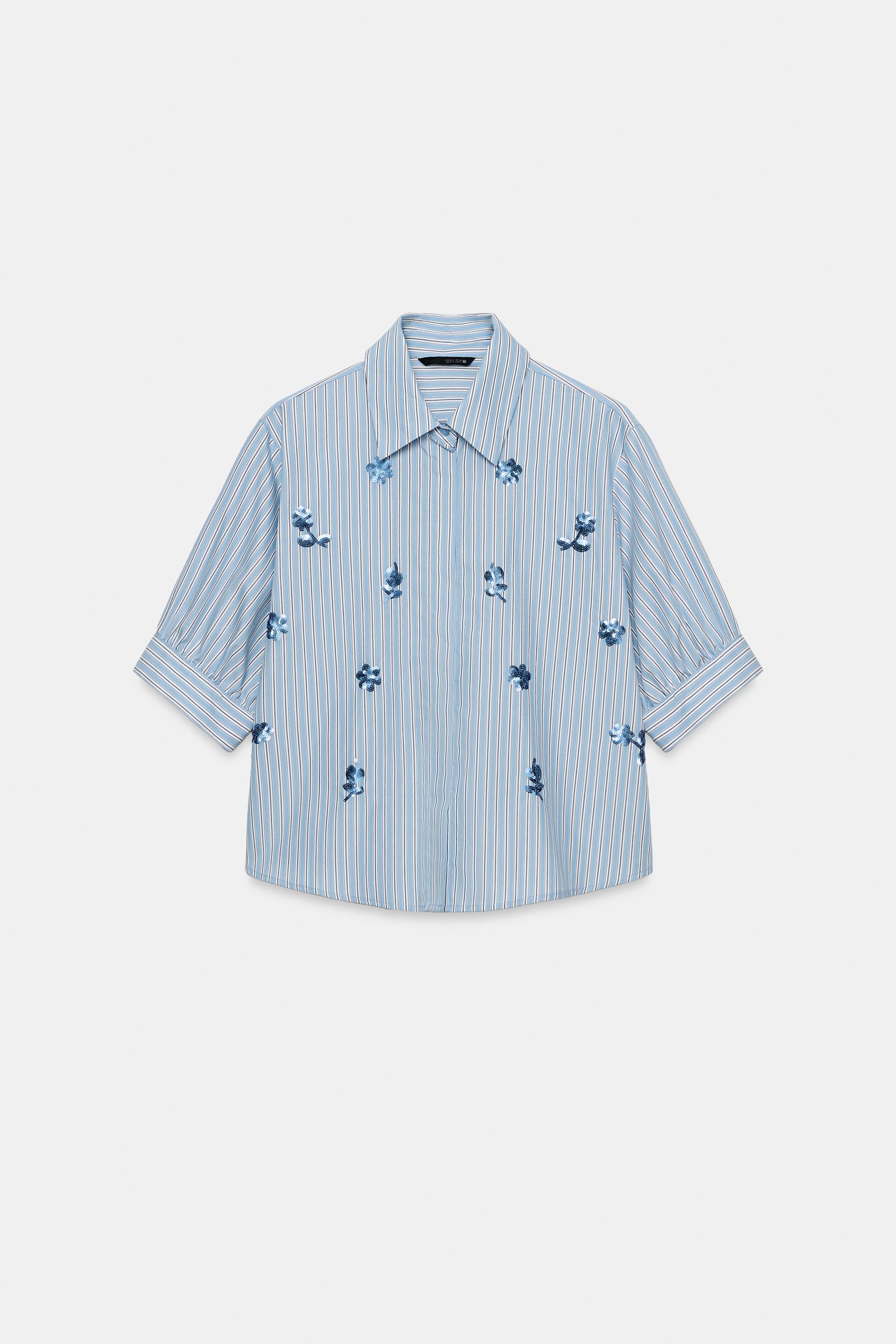 CHEMISE RAYÉE À SEQUINS